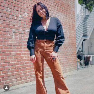 Urban Outfitters Long Sleeve V Neck Blouse